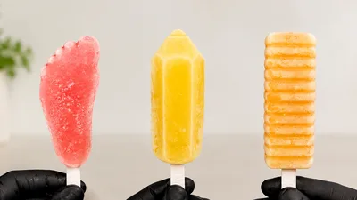 Helados de gelatina de fresa