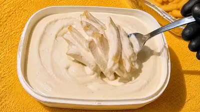 Patatas fritas con helado de vainilla